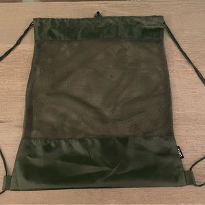 NWOT Dark Green Mesh Drawstring Backpack